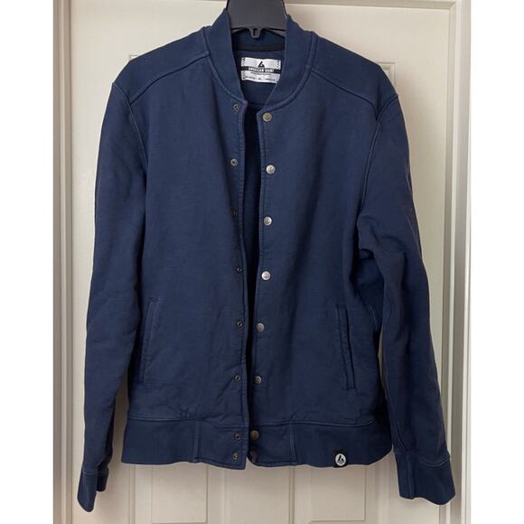 American Giant Bomber Jacket XL Navy Made in USA Cotton Fleece Mens - Picture 3 of 13